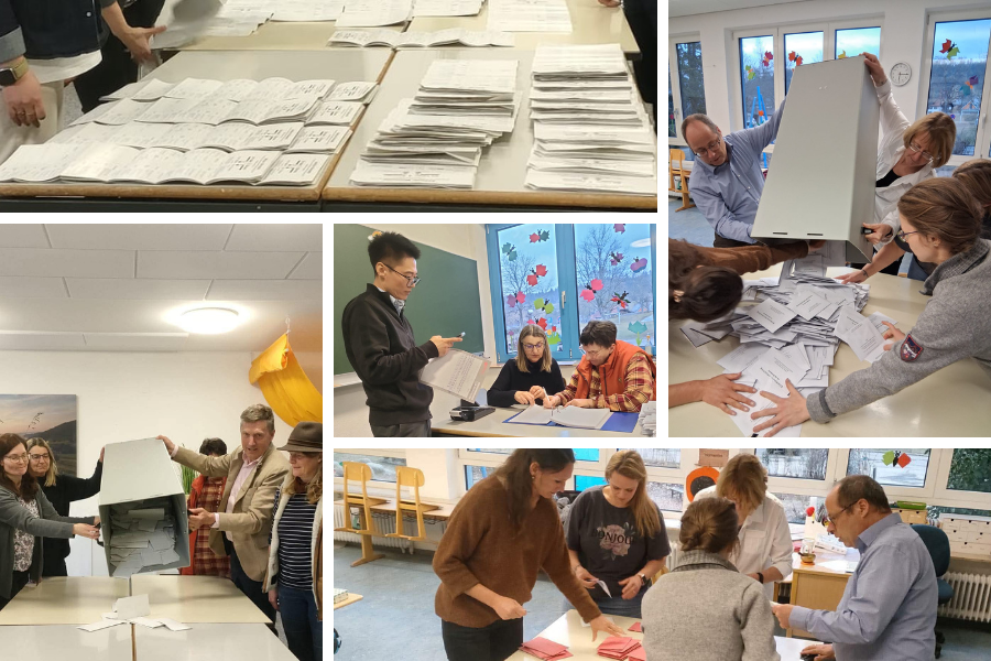 Collage der Stimmzettelauszählung